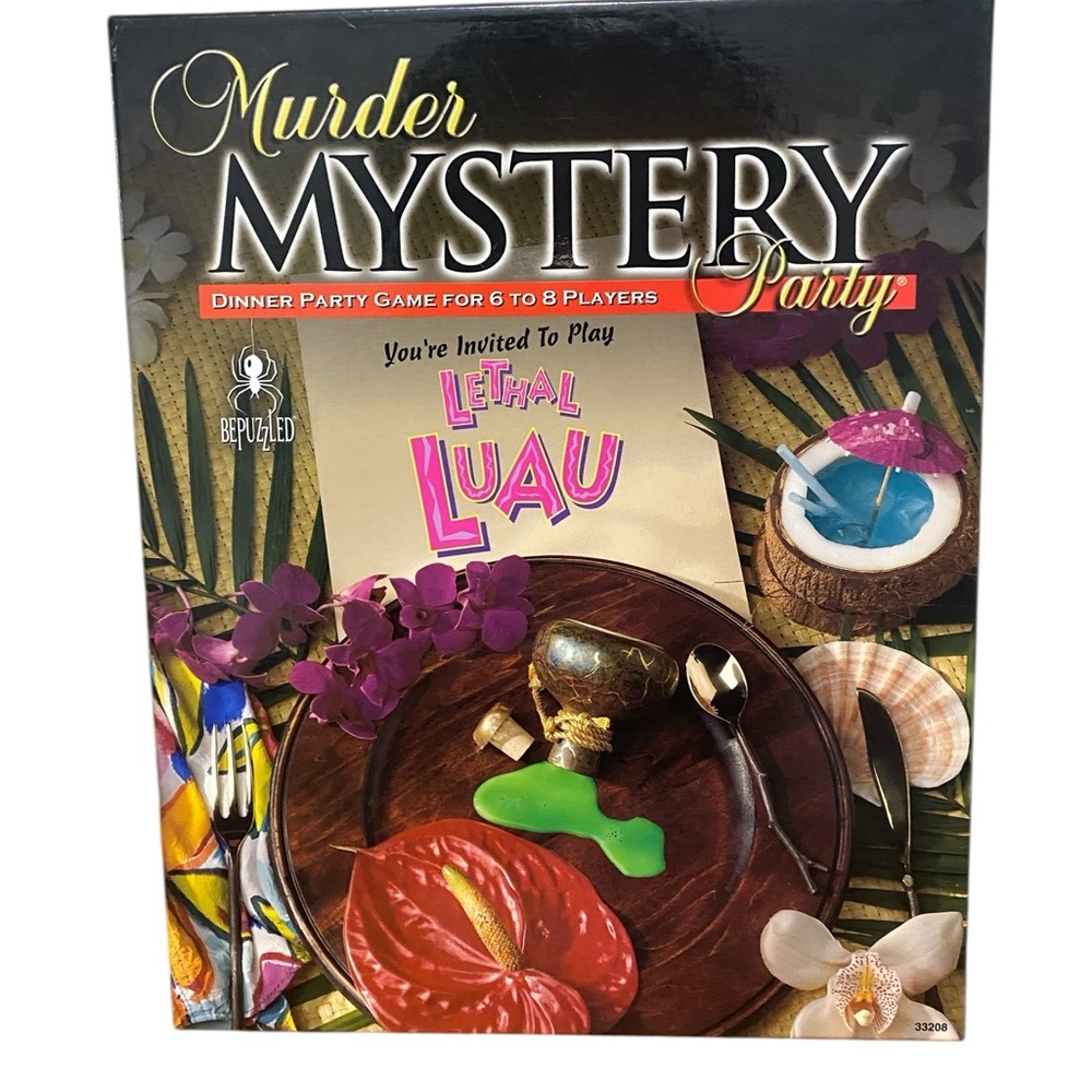 New Lethal Luau Murder Mystery Dinner Party Game 8 Players 2003 Bepuzzled w/ CD